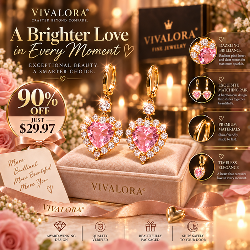 🔥LAST DAY 90% OFF |  VIVALORA® Celestia Heart Earrings– Brilliant Sparkle, Romantic Elegance & Timeless Luxury