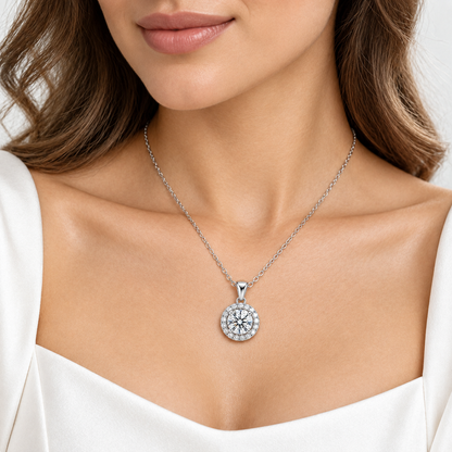Vivalora® Radiant Halo Pendant Necklace｜Vivalora®