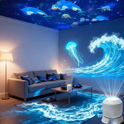 Last day 70%off✨丨REBYIPO® Night Light Projector — Smart 5D Holographic Starry Sky & Ocean Projector 🌠