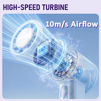 ❄️ Billhol® Pocket Turbo Cooling Fan – 40000RPM Rechargeable Handheld Fan for Summer, Travel & Outdoor Match Days ⚽