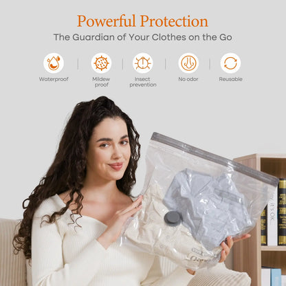 🔥Billhol® 49％ OFF-Cordless Travel Vacuum Bag Set with Rechargeable Air Pump -  Airtight Resealing Sealed Organizers for Luggage, Vacuum Bags For Travel