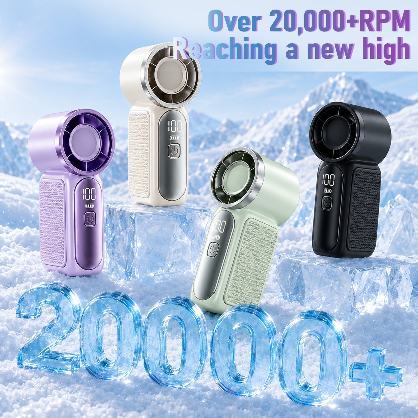 ❄️ Billhol® Pocket Turbo Cooling Fan – 40000RPM Rechargeable Handheld Fan for Summer, Travel & Outdoor Match Days ⚽