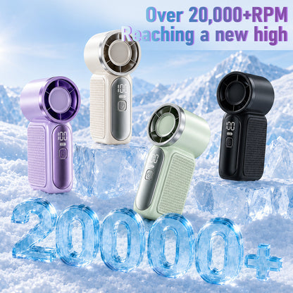 ❄️ Billhol® Pocket Turbo Cooling Fan – 40000RPM Rechargeable Handheld Fan for Summer, Travel & Outdoor Match Days ⚽