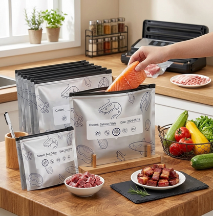 🔥SVOZK®  50% OFF Today! 30PCS Reusable Foil Food Storage Bags – Keep Food Fresh, Sealed & Organized