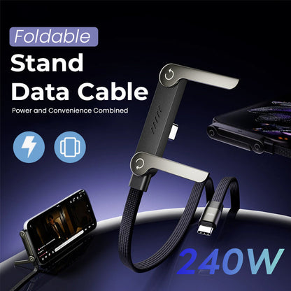 🔥Last Day 60% OFF - ⚡2-in-1 Invisible Holder Charger Cable – 240W Fast Charging Cord with Built-In Phone Stand