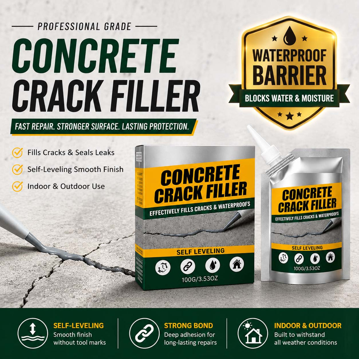 SVOZK® 🛠️Waterproof Concrete Crack Filler & Sealant