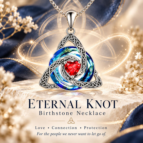 VIVALORA® Forever Knot Birthstone Necklace – A Timeless Symbol of Love