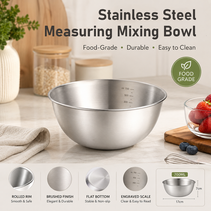 Stainless Steel Measuring Mixing Bowl