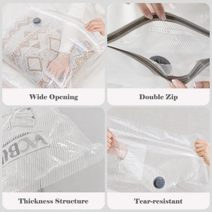 🔥Billhol® 49％ OFF-Cordless Travel Vacuum Bag Set with Rechargeable Air Pump -  Airtight Resealing Sealed Organizers for Luggage, Vacuum Bags For Travel