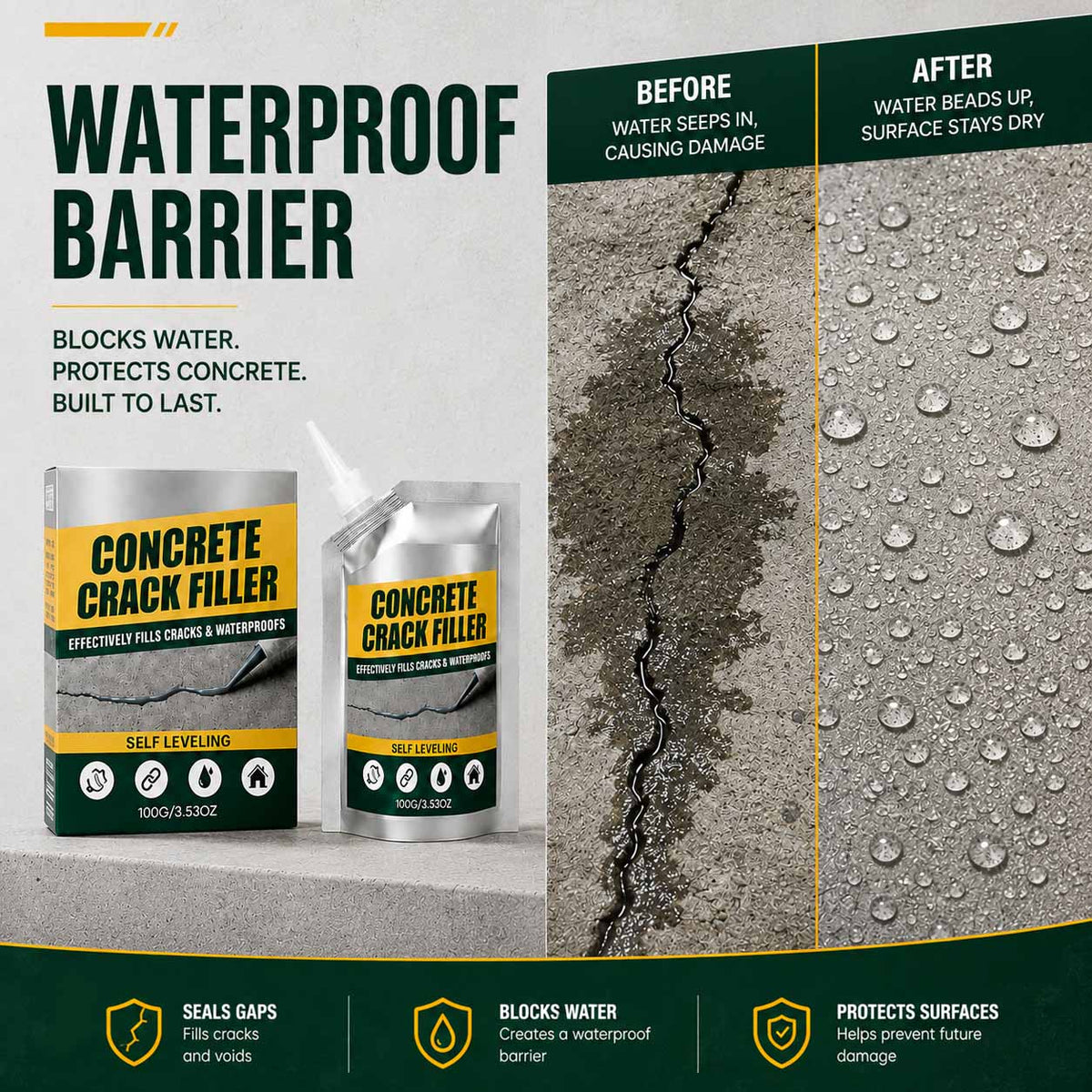SVOZK® 🛠️Waterproof Concrete Crack Filler & Sealant