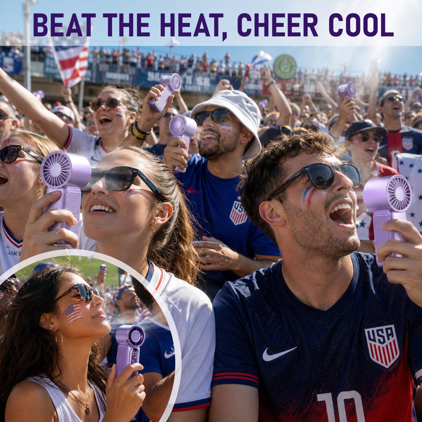 ❄️ Billhol® Pocket Turbo Cooling Fan – 40000RPM Rechargeable Handheld Fan for Summer, Travel & Outdoor Match Days ⚽