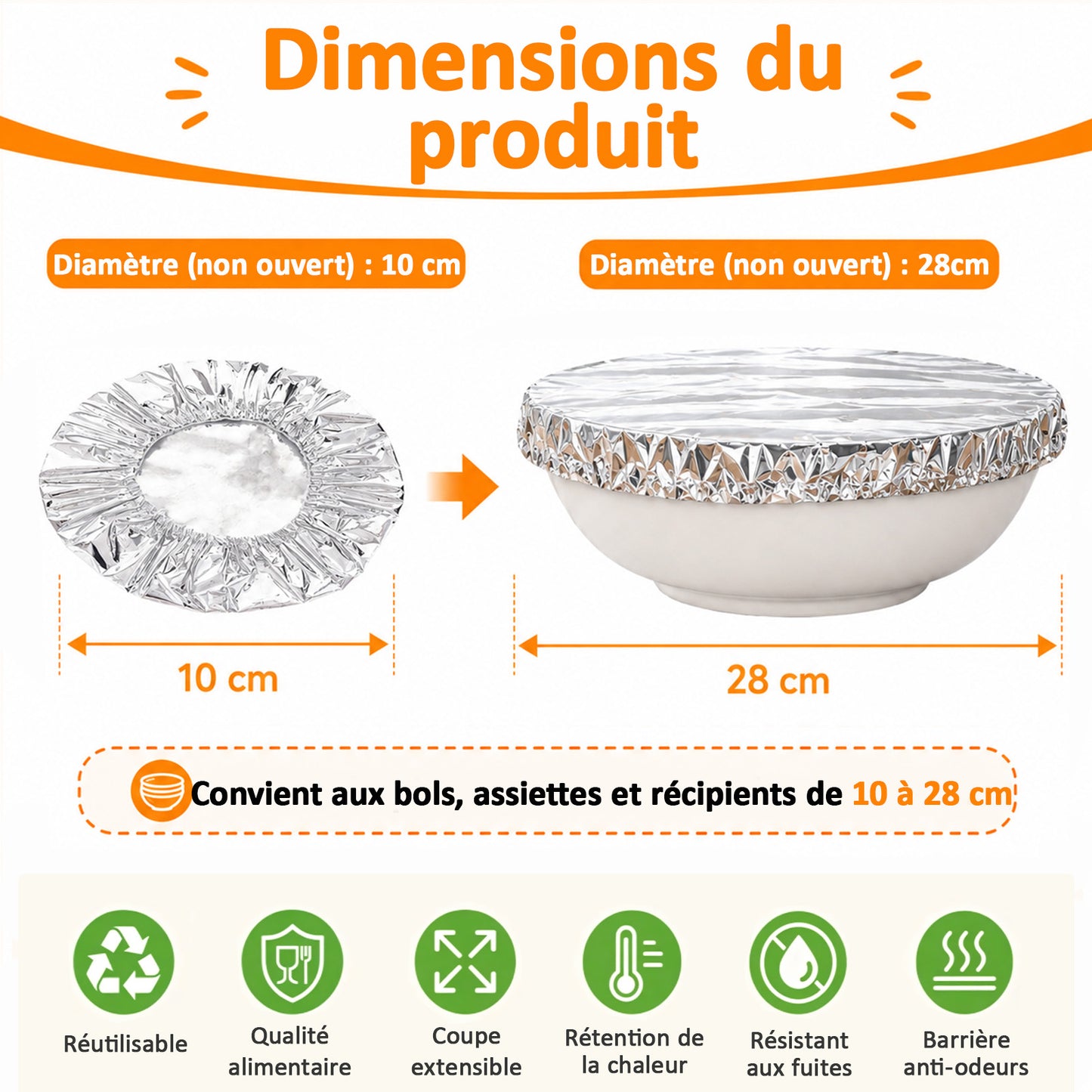 SVOZK® 🍽️ Couvercles élastiques réutilisables pour bols, assiettes et plats — gardez vos restes frais, préparez vos repas en toute simplicité et rangez vos aliments proprement au réfrigérateur. ✨🥗❄️fff🔥