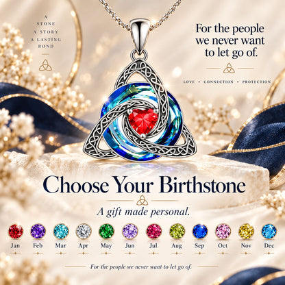 VIVALORA® Forever Knot Birthstone Necklace – A Timeless Symbol of Love