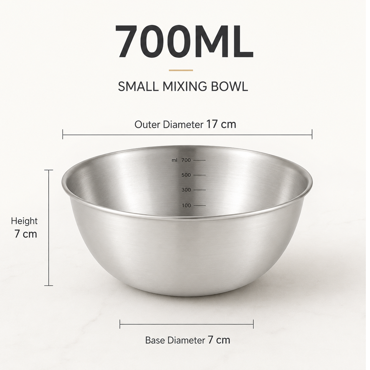 Stainless Steel Measuring Mixing Bowl