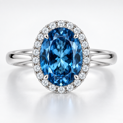 Vivalora® Ocean Blue Oval Statement Ring｜Vivalora®