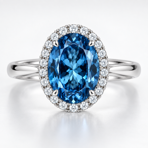 Vivalora® Ocean Blue Oval Statement Ring｜Vivalora®