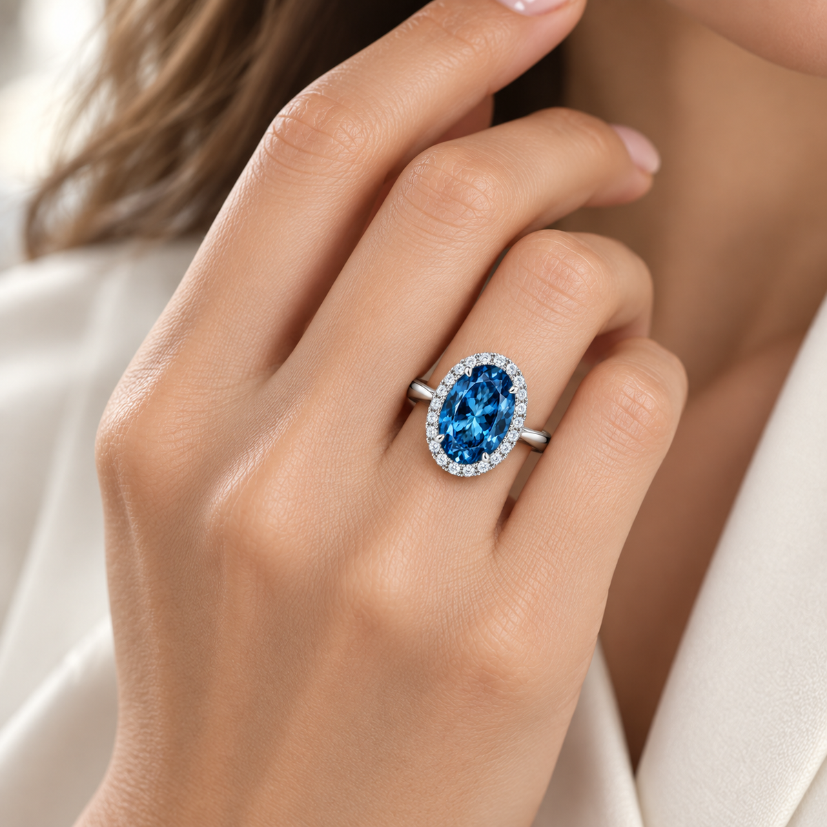 Vivalora® Ocean Blue Oval Statement Ring｜Vivalora®