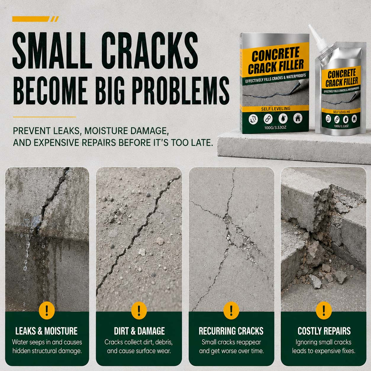 SVOZK® 🛠️Waterproof Concrete Crack Filler & Sealant