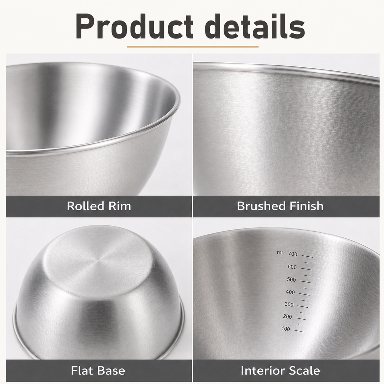 Stainless Steel Measuring Mixing Bowl