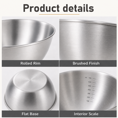 Stainless Steel Measuring Mixing Bowl