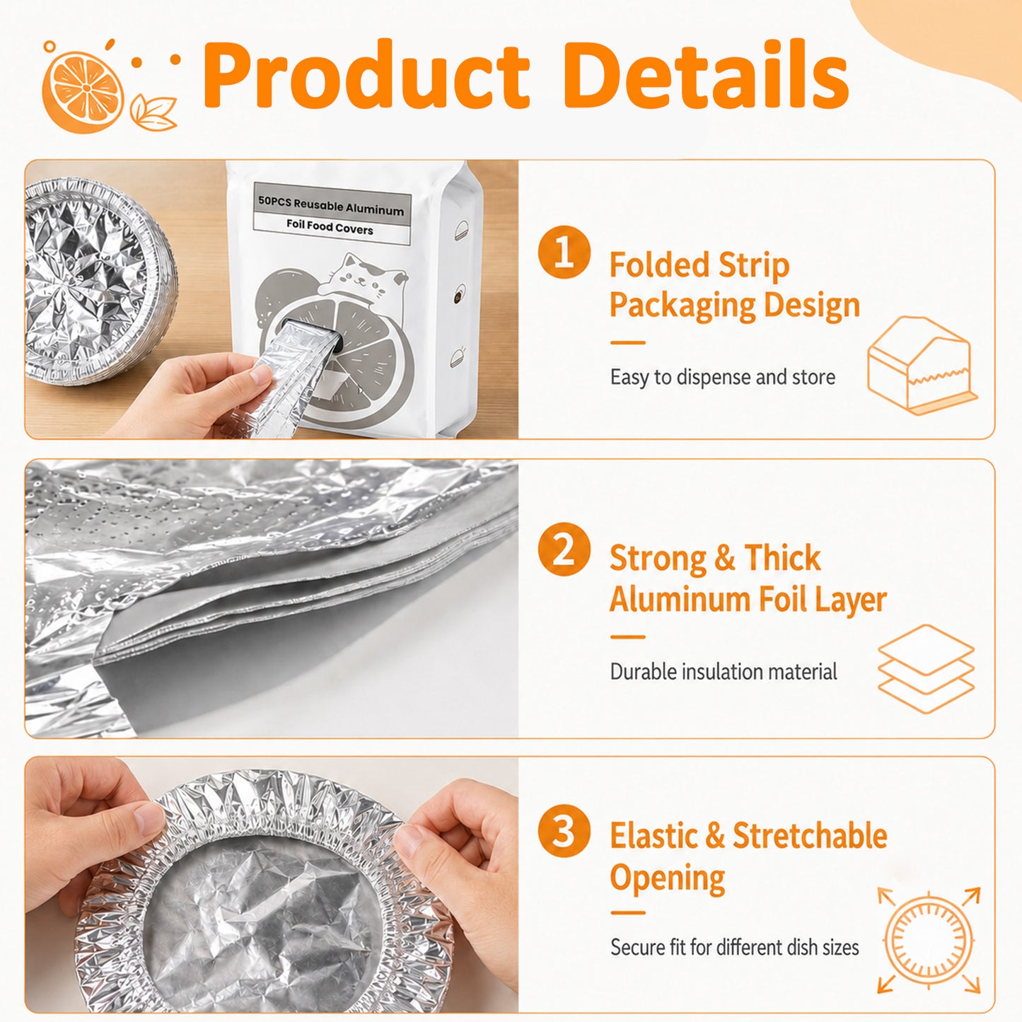 SVOZK® 🍽️Reusable elastic foil covers for bowls, plates and dishes — keep leftovers fresh, prep meals easily, and store food neatly in the fridge. ✨🥗❄️