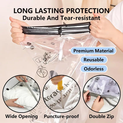🔥Billhol® 49％ OFF-Cordless Travel Vacuum Bag Set with Rechargeable Air Pump -  Airtight Resealing Sealed Organizers for Luggage, Vacuum Bags For Travel