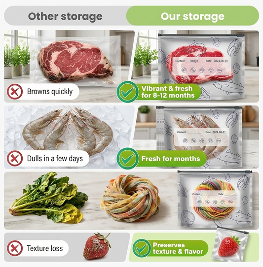 🔥SVOZK®  50% OFF Today! 30PCS Reusable Foil Food Storage Bags – Keep Food Fresh, Sealed & Organized