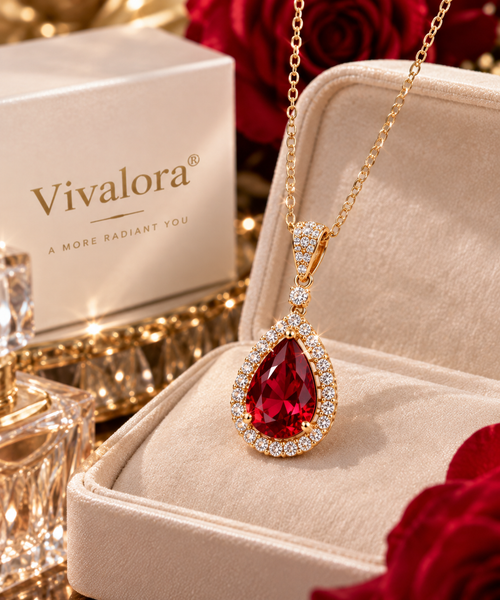 Vivalora® Ruby-Red Teardrop Pendant