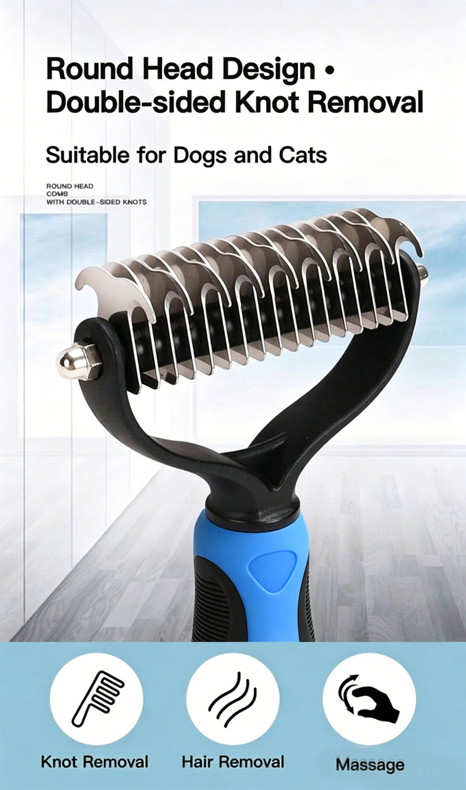 Billhol® Double-Sided Pet Dematting Comb – 50% OFF 🐾 Gentle Fur Care for Dogs & Cats