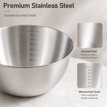 Stainless Steel Measuring Mixing Bowl