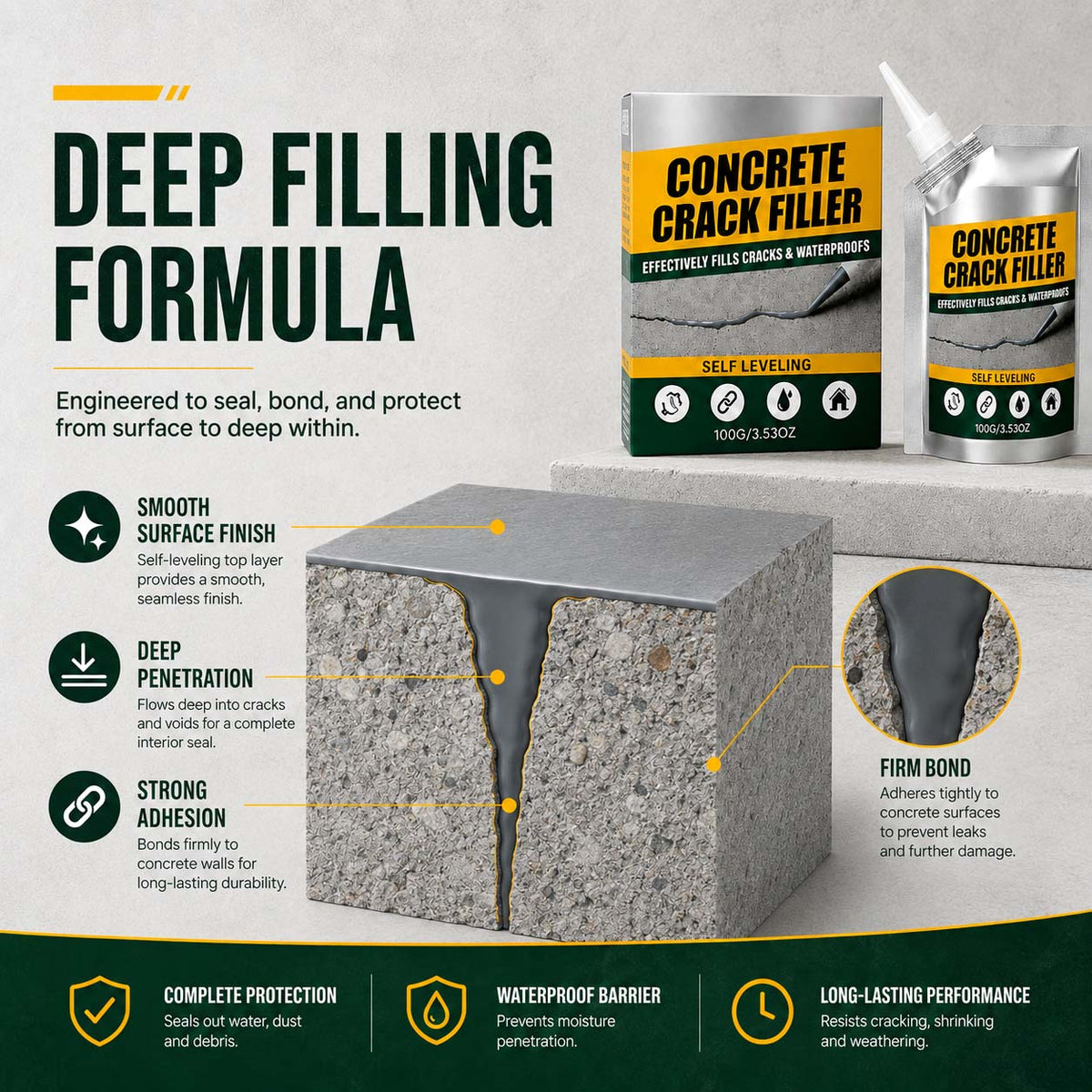 SVOZK® 🛠️Waterproof Concrete Crack Filler & Sealant