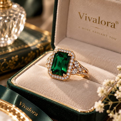 Vivalora® Vintage Green Cocktail Ring