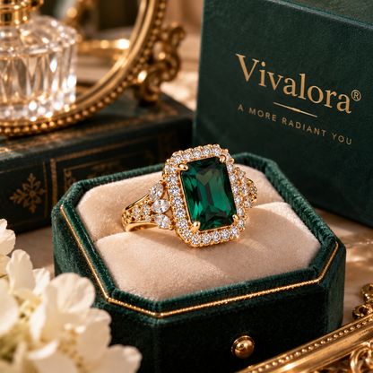 Vivalora® Vintage Green Cocktail Ring