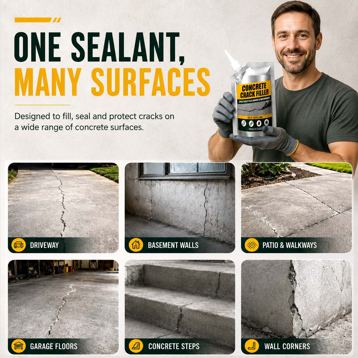SVOZK® 🛠️Waterproof Concrete Crack Filler & Sealant