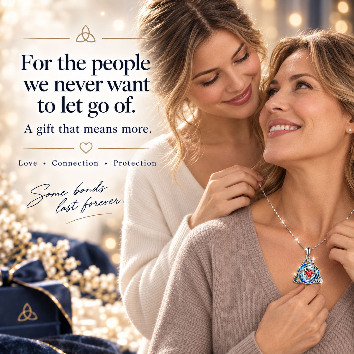 VIVALORA® Forever Knot Birthstone Necklace – A Timeless Symbol of Love