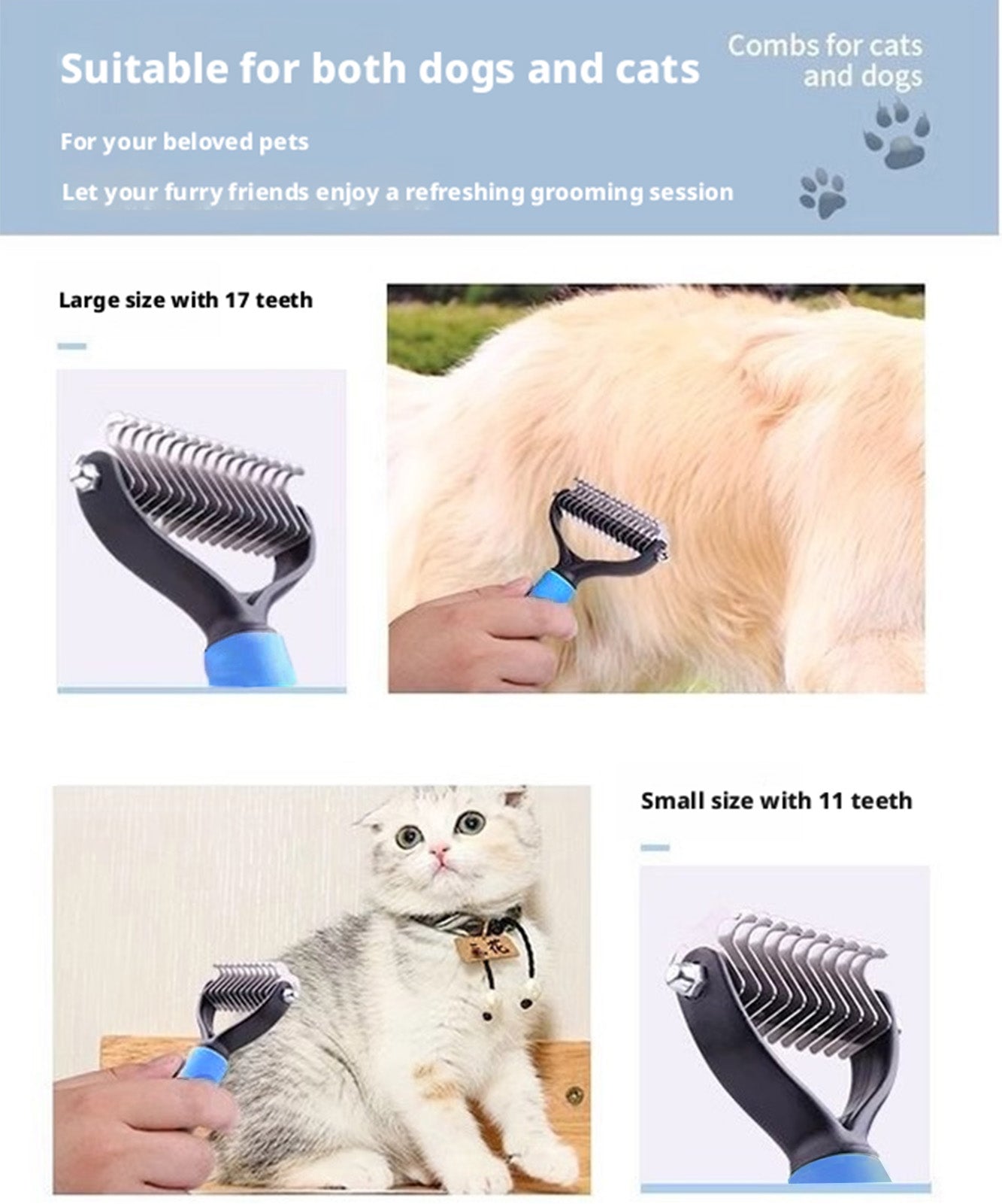 Billhol® Pet Dematting & Shedding Comb – Limited 60% OFF ✨ Smooth Coat, Less Loose Fur