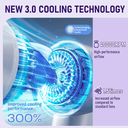 ❄️ Billhol® Pocket Turbo Cooling Fan – 40000RPM Rechargeable Handheld Fan for Summer, Travel & Outdoor Match Days ⚽