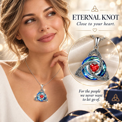 VIVALORA® Forever Knot Birthstone Necklace – A Timeless Symbol of Love