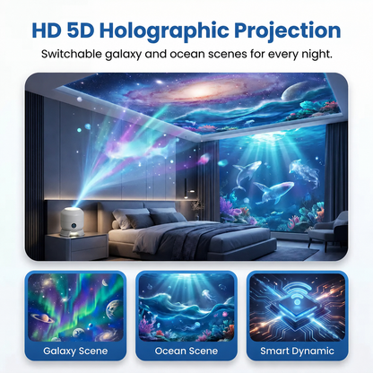 Last day 70%off✨丨REBYIPO® Night Light Projector — Smart 5D Holographic Starry Sky & Ocean Projector 🌠