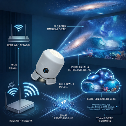 Last day 70%off✨丨REBYIPO® Night Light Projector — Smart 5D Holographic Starry Sky & Ocean Projector 🌠