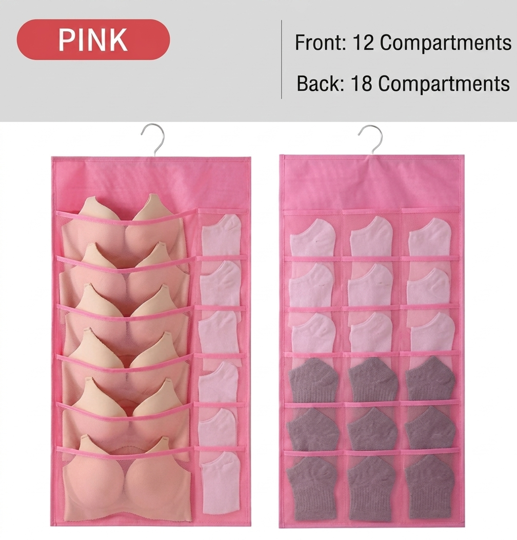 🔥SVOZK® Hot Sale🔥 Double-Sided Hanging Storage Bag | 36 Grids Dustproof Lingerie Organizer