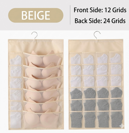 🔥SVOZK® Hot Sale🔥 Double-Sided Hanging Storage Bag | 36 Grids Dustproof Lingerie Organizer