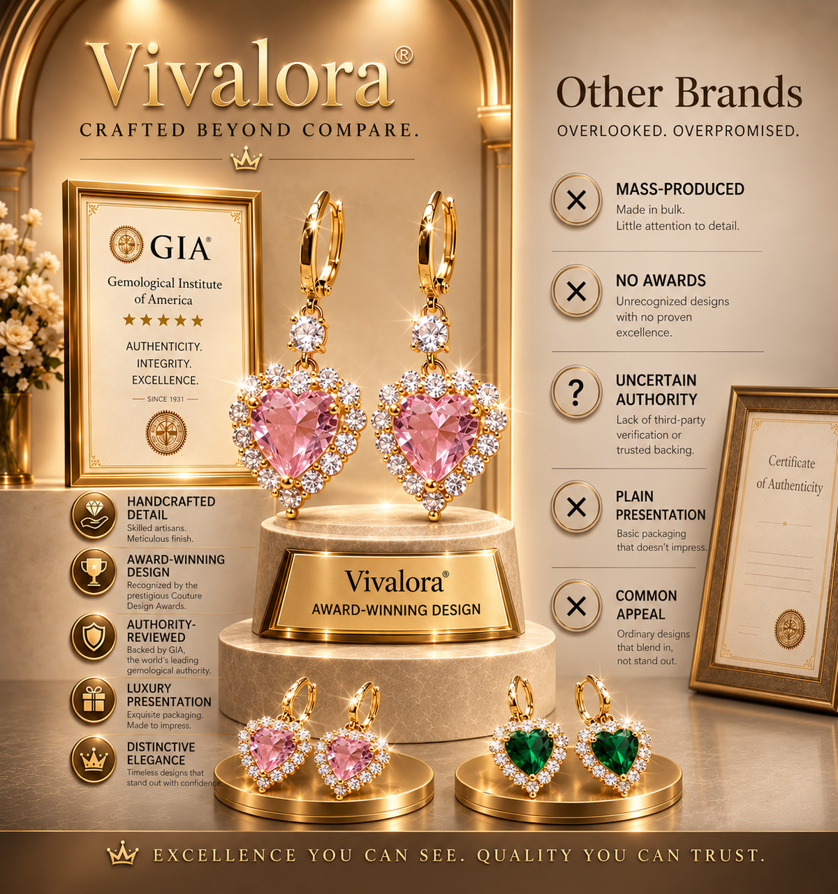 🔥LAST DAY 90% OFF |  VIVALORA® Celestia Heart Earrings– Brilliant Sparkle, Romantic Elegance & Timeless Luxury
