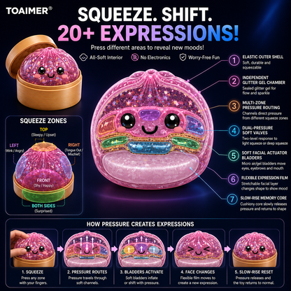 🚨 LAST DAY TO SAVE 50%！丨Toaimer® Magic Face-Changing Dumpling Squishy🥟