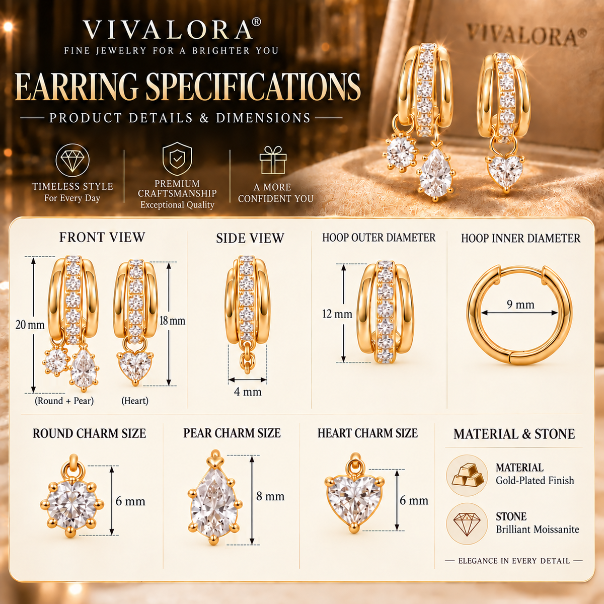 🔥 LAST DAY 90% OFF | VIVALORA® Asymmetric Moissanite Drop Earrings💎